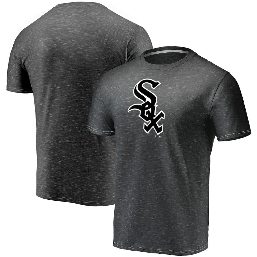 Chicago White Sox Fanatics Official Logo Space Dye T-Shirt - Charcoal T-shirts