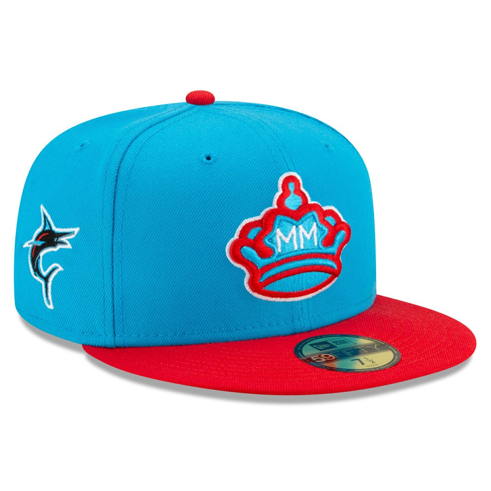 Miami Marlins New Era 2021 City Connect 59FIFTY Fitted Hat - Blue/Red Hats