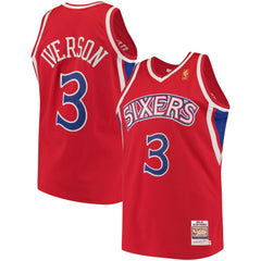 NBA Allen Iverson Philadelphia 76ers 1996/97 Hardwood Classics Authentic Jersey - Red