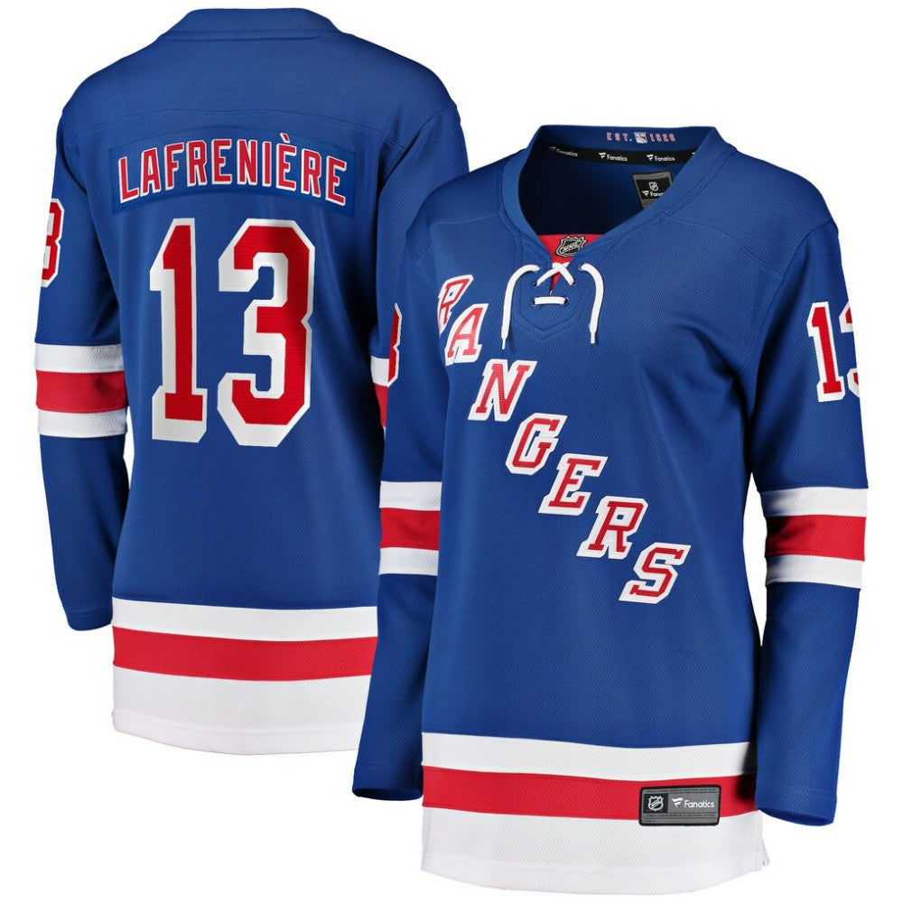 NHL Alexis Lafrenière New York Rangers Fanatics Women's Breakaway Player Jersey - Blue
