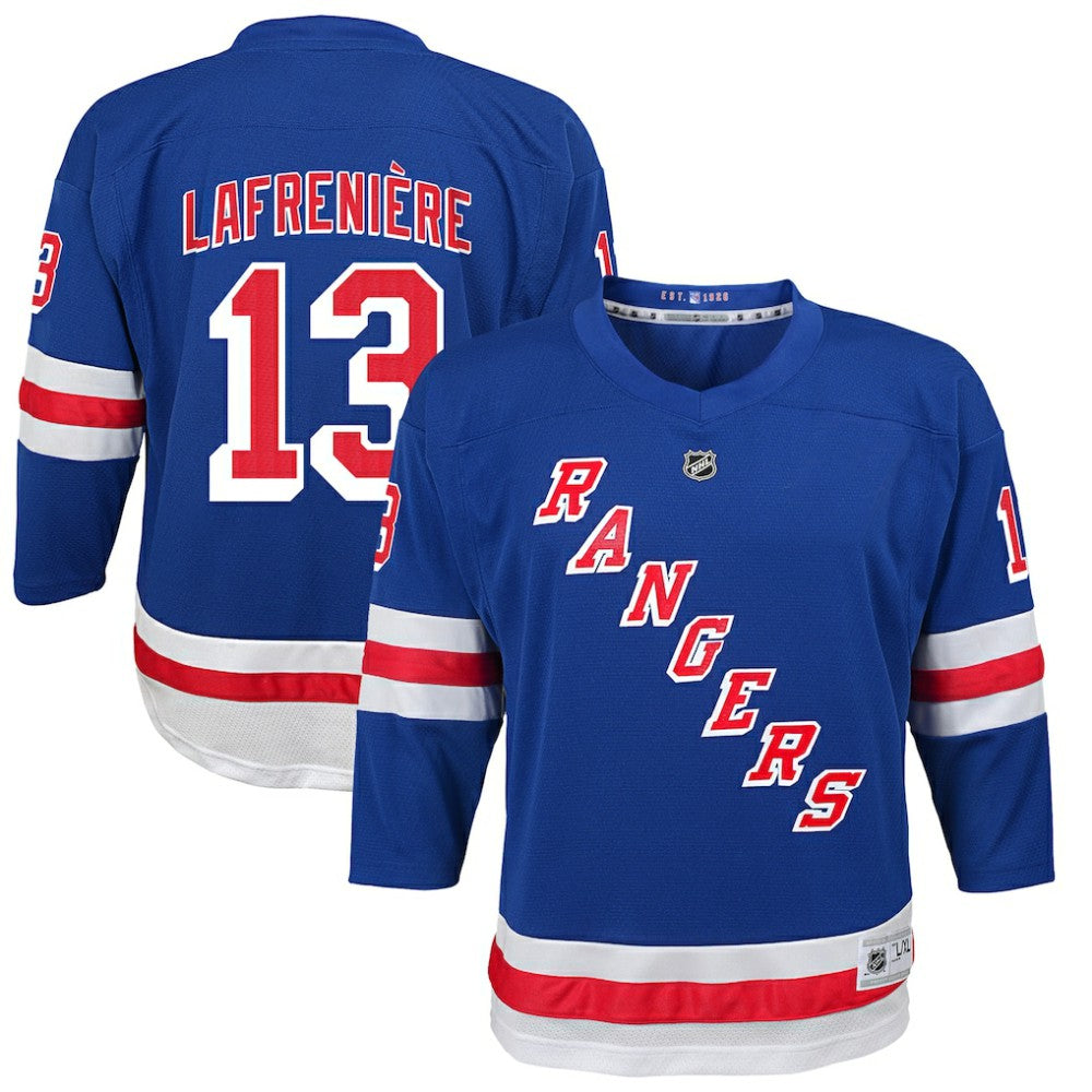 NHL Alexis Lafreniere New York Rangers Youth Home Replica Player Jersey - Blue