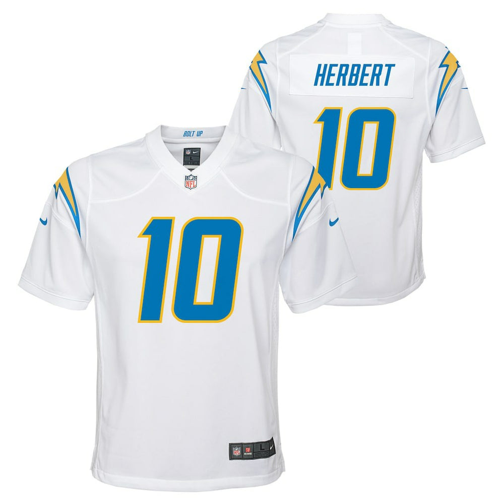 NFL Justin Herbert Los Angeles Chargers Youth Game Jersey - White