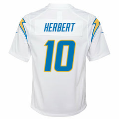 NFL Justin Herbert Los Angeles Chargers Youth Game Jersey - White