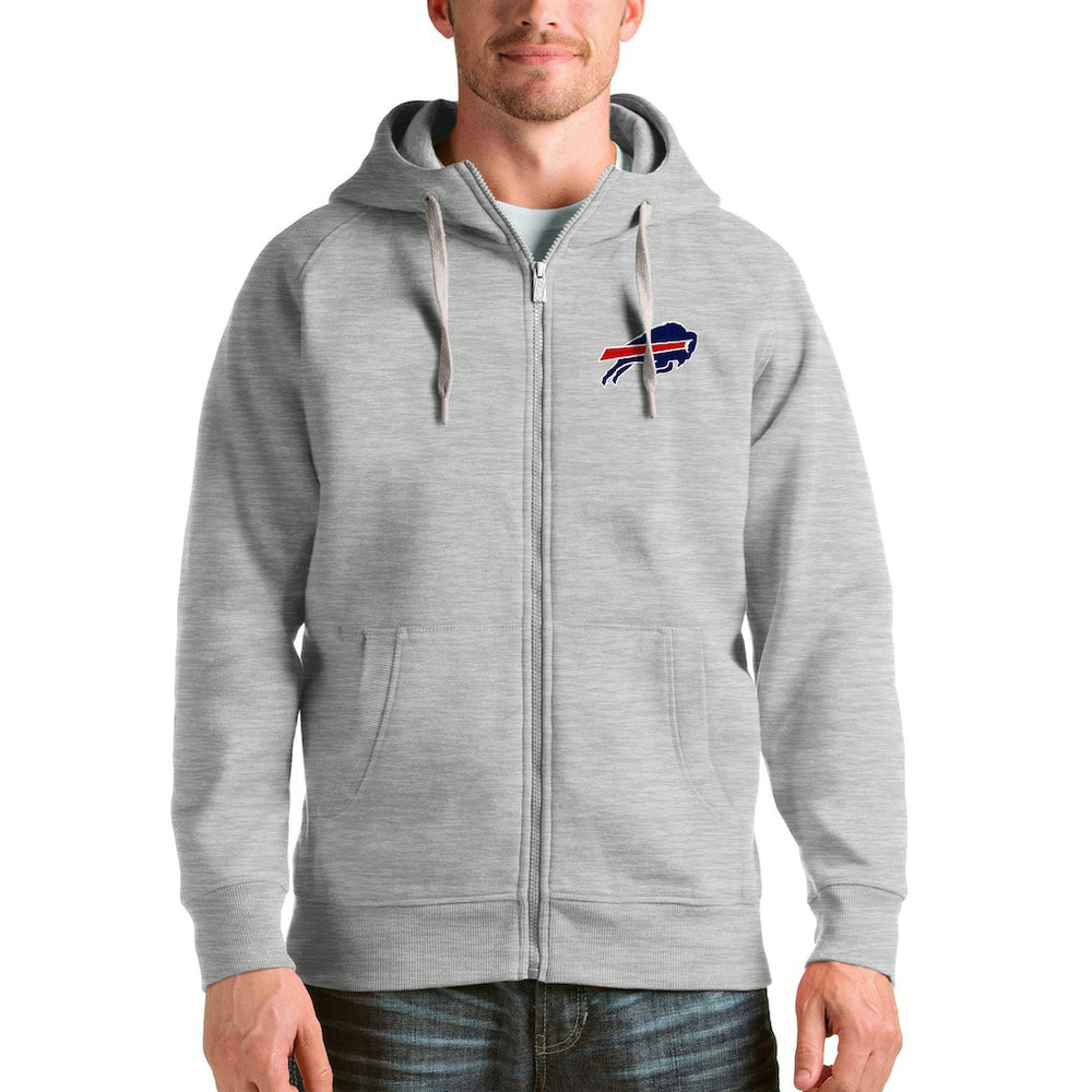 Buffalo Bills Antigua Victory Full-Zip Hoodie Heather Gray