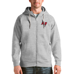 Tampa Bay Buccaneers Antigua Victory Full-Zip Hoodie Heather Gray
