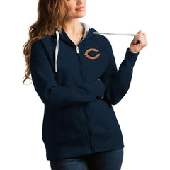 Chicago Bears Antigua Women's Victory Full-Zip Hoodie Navy