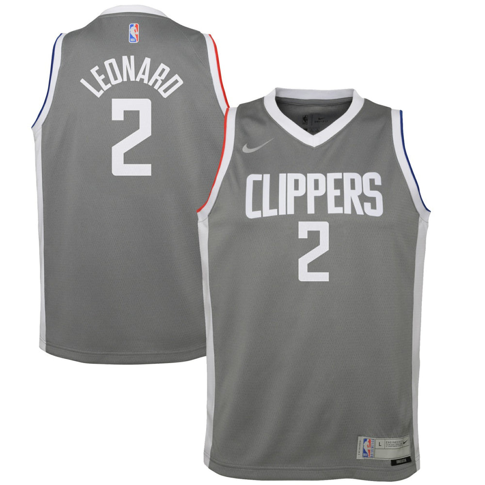 NBA Kawhi Leonard LA Clippers Youth 2020/21 Swingman Player Jersey Gray - Earned Edition