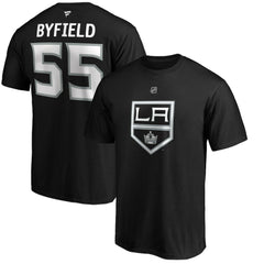 NHL Quinton Byfield Los Angeles Kings Fanatics Authentic Stack Name & Number T-Shirt - Black
