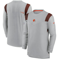 Cleveland Browns Sideline Player UV Performance Long Sleeve T-Shirt Gray