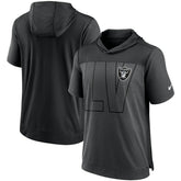 Las Vegas Raiders Performance Hoodie T-Shirt Heathered Charcoal/Black