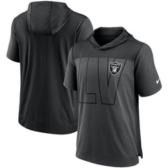 Las Vegas Raiders Performance Hoodie T-Shirt Heathered Charcoal/Black