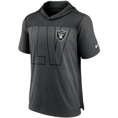 Las Vegas Raiders Performance Hoodie T-Shirt Heathered Charcoal/Black