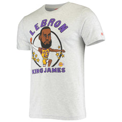 LeBron James Los Angeles Lakers Homage Caricature Tri-Blend T-Shirt Heathered Ash