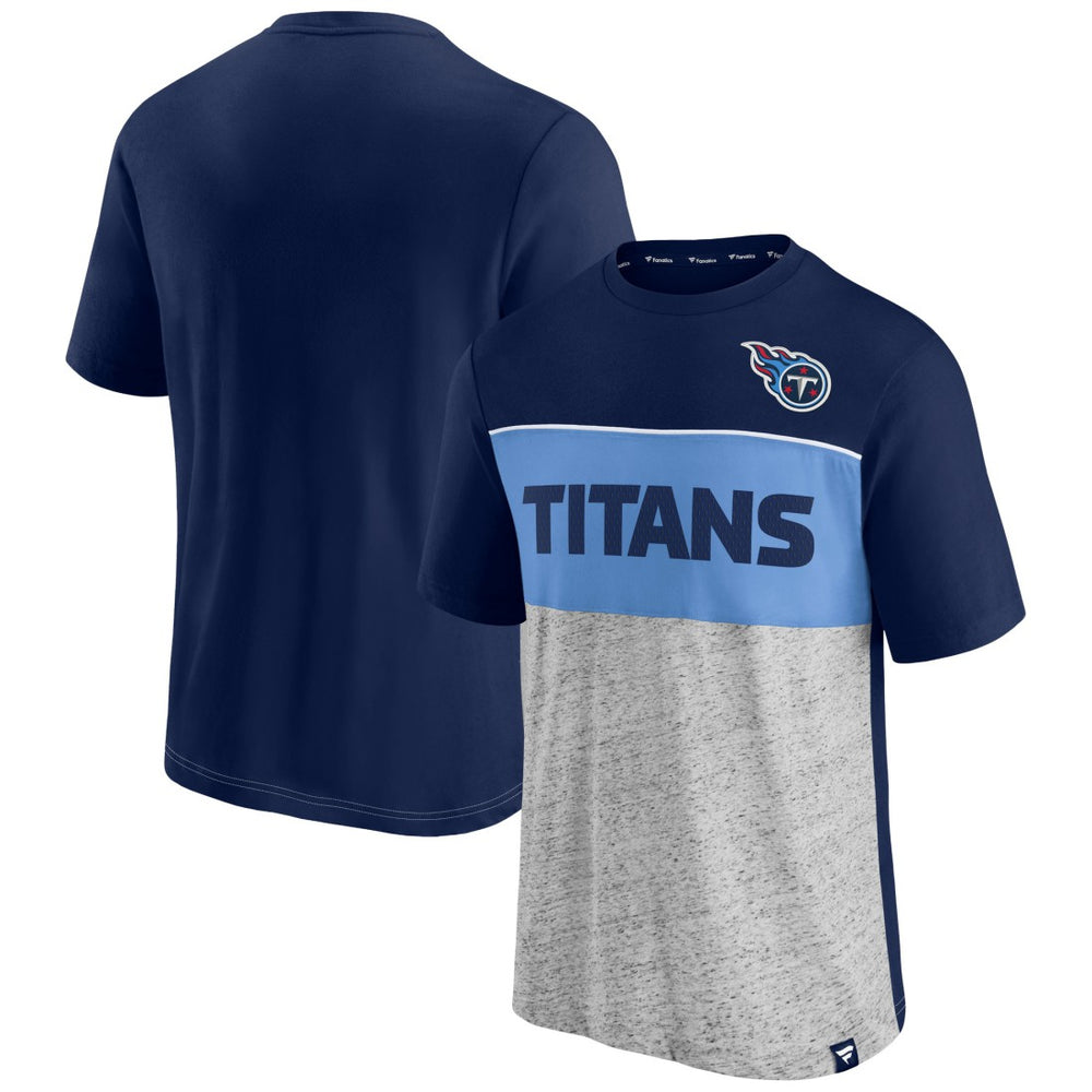 Tennessee Titans Colorblock T-Shirt Navy/Heathered Gray