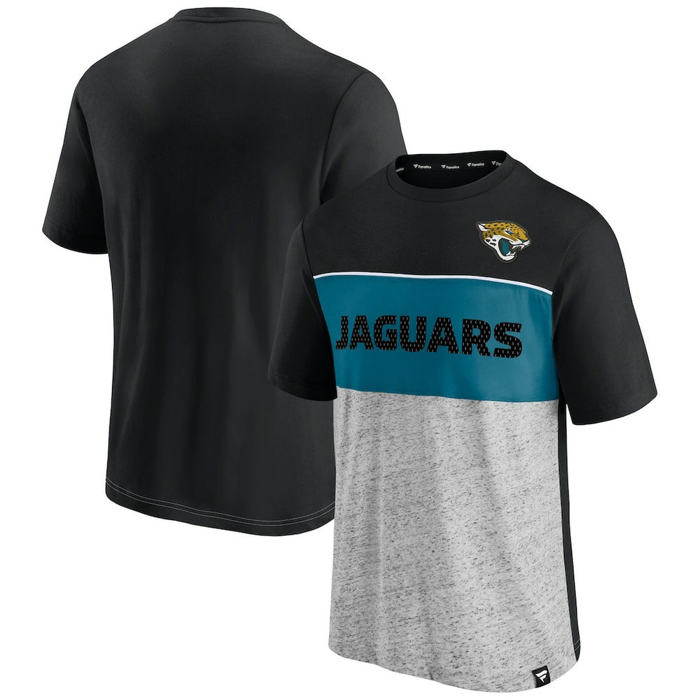 Jacksonville Jaguars Colorblock T-Shirt Black/Heathered Gray