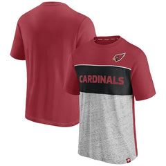 Arizona Cardinals Colorblock T-Shirt Cardinal/Heathered Gray