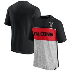 Atlanta Falcons Throwback Colorblock T-Shirt Black/Heathered Gray