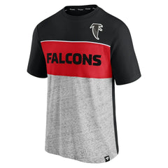 Atlanta Falcons Throwback Colorblock T-Shirt Black/Heathered Gray