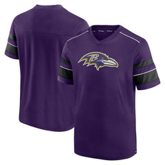 Baltimore Ravens Textured Hashmark V-Neck T-Shirt Purple