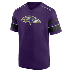 Baltimore Ravens Textured Hashmark V-Neck T-Shirt Purple