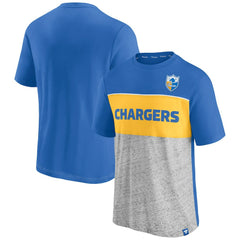 Los Angeles Chargers Throwback Colorblock T-Shirt Powder Blue/Heathered Gray