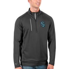 NHL Seattle Kraken Antigua Big & Tall Generation Quarter-Zip Pullover Jacket - Charcoal/Silver