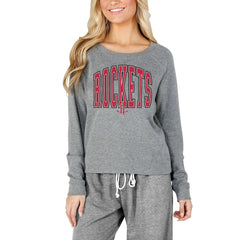 Houston Rockets Concepts Sport Women's Mainstream Terry Long Sleeve Top Gray