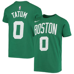 Jayson Tatum Boston Celtics Youth Logo Name & Number Performance T-Shirt Kelly Green