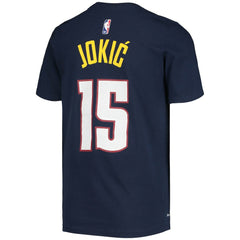 Nikola Jokic Denver Nuggets Youth Logo Name & Number Performance T-Shirt Navy