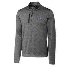 Buffalo Bills Cutter & Buck Big & Tall Stealth Quarter-Zip Pullover Jacket Gray