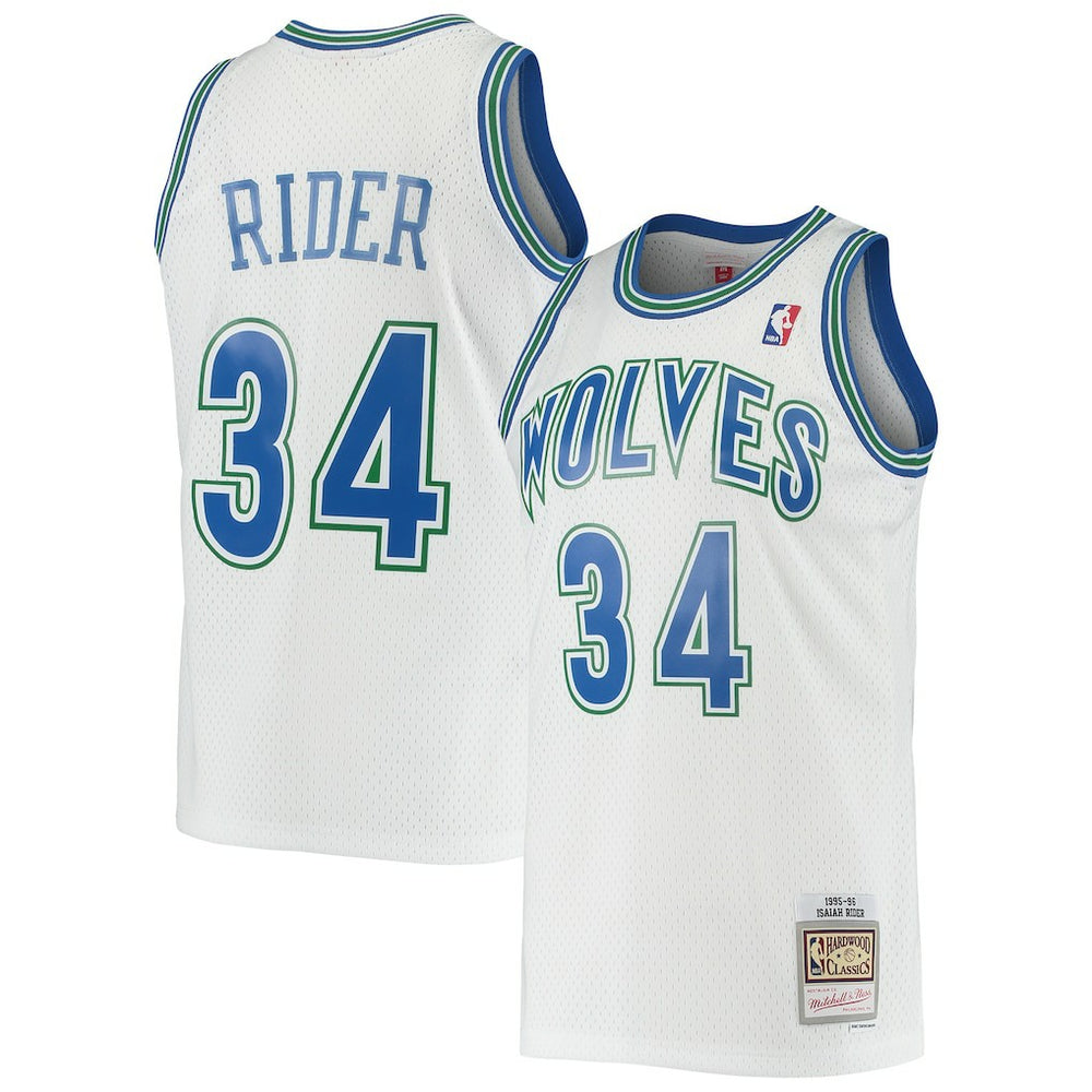 NBA Isaiah Rider Minnesota Timberwolves 1995/96 Hardwood Classics Swingman Jersey - White