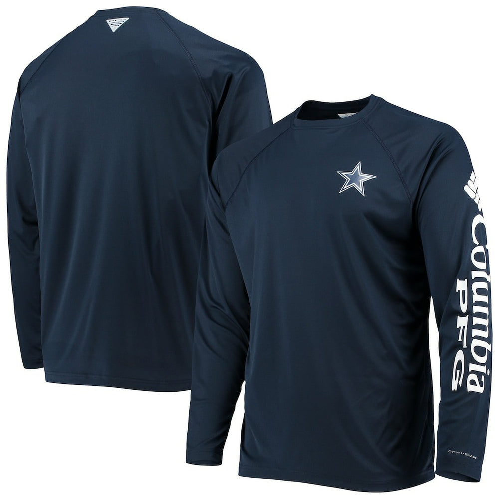 Dallas Cowboys Terminal Tackle Omni-Shade Raglan Long Sleeve T-Shirt Navy