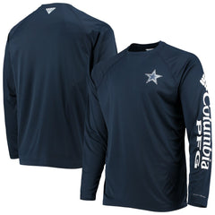 Dallas Cowboys Terminal Tackle Omni-Shade Raglan Long Sleeve T-Shirt Navy