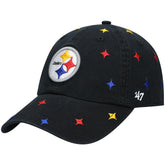 Pittsburgh Steelers '47 Women's Multi Confetti Clean Up Adjustable Hat Black