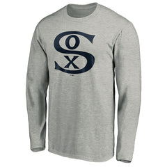 Chicago White Sox Cooperstown Collection Huntington Logo Long Sleeve T-Shirt - Heathered Gray T-shirts