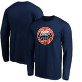 Houston Astros Cooperstown Collection Huntington Logo Long Sleeve T-Shirt - Navy T-shirts