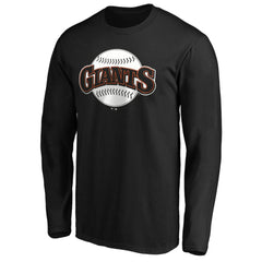San Francisco Giants Cooperstown Collection Huntington Logo Long Sleeve T-Shirt - Black T-shirts