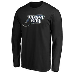 Tampa Bay Rays Cooperstown Collection Huntington Logo Long Sleeve T-Shirt - Black T-shirts