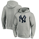 New York Yankees Cooperstown Collection Huntington Logo Fitted Pullover Hoodie - Heather Gray Hoodies