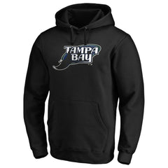 Tampa Bay Rays Cooperstown Collection Huntington Logo Fitted Pullover Hoodie - Black Hoodies