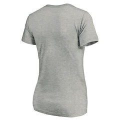 Philadelphia Phillies Women's Cooperstown Collection Huntington Logo V-Neck T-Shirt - Heathered Gray T-shirts