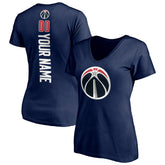 Washington Wizards Women's Playmaker Personalized Name & Number V-Neck T-Shirt Navy