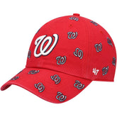 Washington Nationals '47 Women's Confetti Clean Up Adjustable Hat - Red Hats