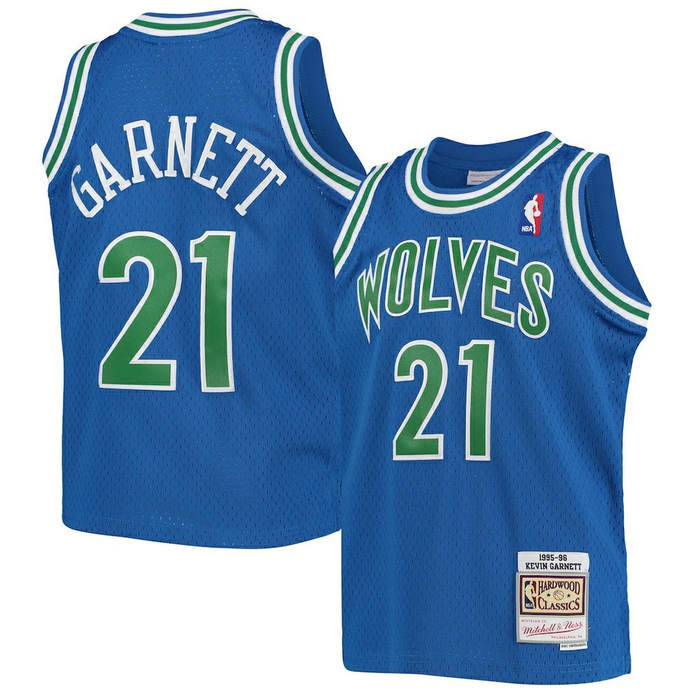 NBA Kevin Garnett Minnesota Timberwolves Youth 1995-96 Hardwood Classics Swingman Jersey - Blue