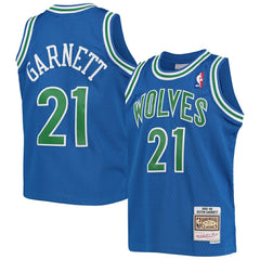 NBA Kevin Garnett Minnesota Timberwolves Youth 1995-96 Hardwood Classics Swingman Jersey - Blue