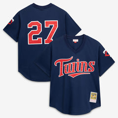 David Ortiz Minnesota Twins Mitchell & Ness 2002 Cooperstown Collection Mesh Batting Practice Jersey - Navy Jerseys