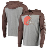 Cleveland Browns '47 Franklin Wooster Long Sleeve Hoodie T-Shirt Heathered Gray/Brown