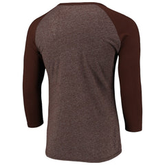 Cleveland Browns Pastime Raglan 3/4-Sleeve T-Shirt Heathered Brown