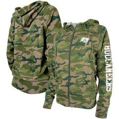 Tampa Bay Buccaneers New Era Women's Raglan Full-Zip Hoodie Camo