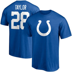 Jonathan Taylor Indianapolis Colts Player Icon Name & Number T-Shirt Royal